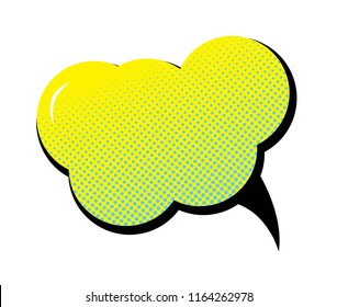 Speech bubble in pop art style. Cartoon, comic style. Vector illustration