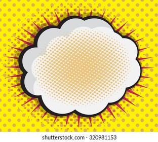 Speech Bubble Pop art,Comic Book Background On Yellow Background Vector Illustration