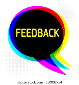 Speech Bubble in Pop-Art Style, business concept with text Feedback, vector illustration