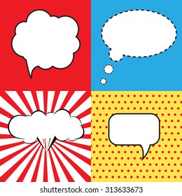 Speech Bubble in Pop-Art Style. lichtenstein pop art. Speech Bubbles in Pop-Art Style. Pop art comics background with space for comments. andy warhol pop art 