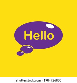 Speech bubble, poster and sticker concept with text Hello. Vector Illustration