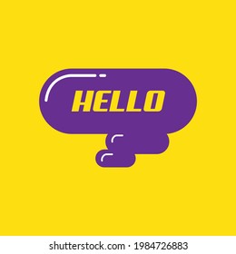 Speech bubble, poster and sticker concept with text Hello. Vector Illustration