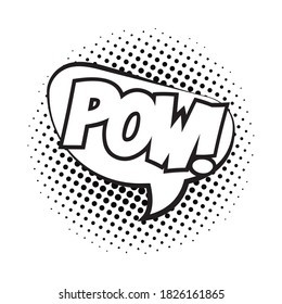 speech bubble with pow word pop art line style vector illustration design