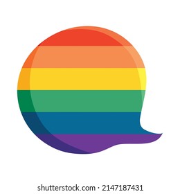 burbuja de habla con diseño de colores de orgullo