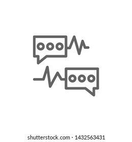 Speech bubble, pulse icon. Element of bio engineering illustration. Thin line icon for website design and development, app development. Premium icon