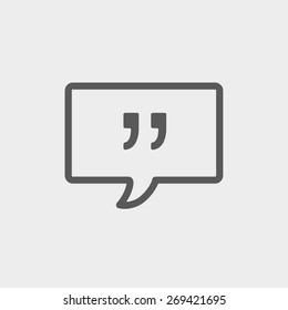 Speech bubble with punctuation symbol icon thin line for web and mobile, modern minimalistic flat design. Vector dark grey icon on light grey background.