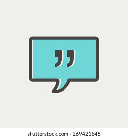 Speech bubble with punctuation symbol icon thin line for web and mobile, modern minimalistic flat design. Vector icon with dark grey outline and offset colour on light grey background.