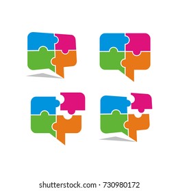 Speech Bubble in Puzzle peaces 
