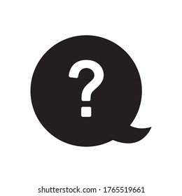 speech bubble with question mark icon over white background, silhouette style, vector illustration