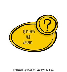 Speech bubble question mark icon hand drawn. Help symbol. FAQ sign on white background. Vector quiz symbol in sketch style.
