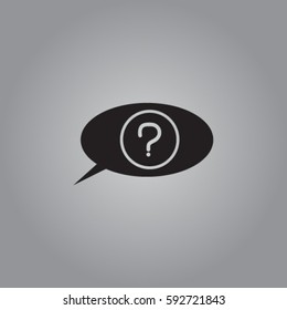 Speech bubble with question sign vector icon