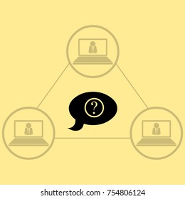 Speech bubble with question sign, vector icon