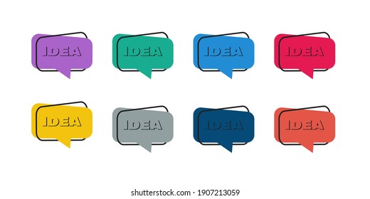 Speech bubble . quick tips badge for banner design. Creative idea. Vector illustration. Speech. Colorful set icon . 10 eps