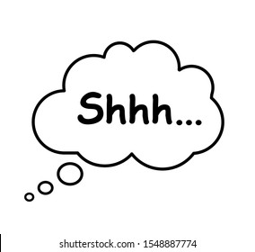 Speech bubble. Quiet, please, silent, no talking, no speaking icon. Keep silence symbol. Keep quiet sign – stock vector