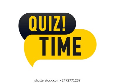 Speech bubble with the Quiz time label with question mark design isolated on geometric background. Vector illustration