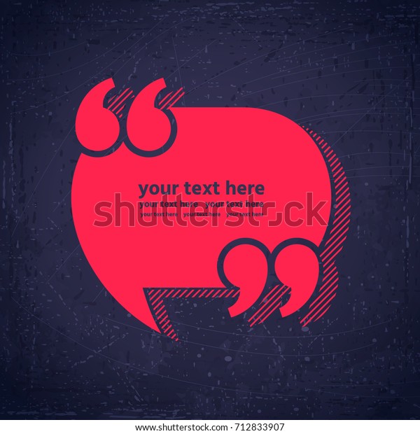 Speech Bubble Quotation Marks Blue Grunge Stock Vector (Royalty Free ...