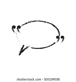 Speech bubble with Quotation marks, grunge, vector illustration