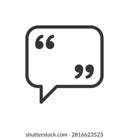 Speech Bubble with Quotation Marks Line Icon