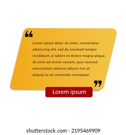 Speech bubble with quotatuion marks. Blank text box and quotes. Vector illustration. EPS 10.