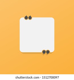 Speech bubble quote icon. Flat vector design