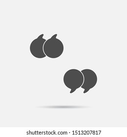 Speech bubble quote icon. Flat vector design