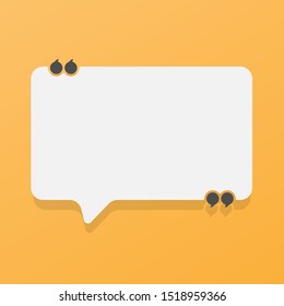 Speech bubble quote icon. Flat vector design