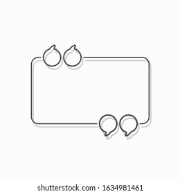 Speech bubble quote icon. Flat outline vector design