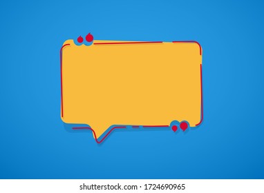 Speech bubble quote icon flat vector design