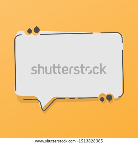 Speech bubble quote icon. Flat vector design