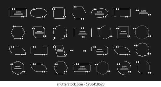 Speech bubble quote line icon set, illustration