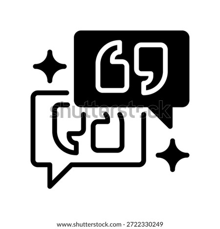 Speech Bubble Quote Line Icon, Outline Symbol for Customer Testimonial, Dialogue Message, Remark Comment, Conversation Bridge, and Citation Text. Vector Sign Icon.
