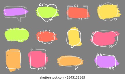 Speech bubble with quote text message comment label reference motivation vector banner feedback form cartoon communication headline yellow note info tag idea dialog testimonial

