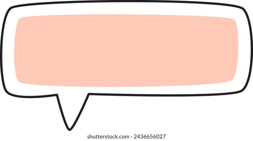 Speech Bubble Rectangle Doodle Vector Illustration