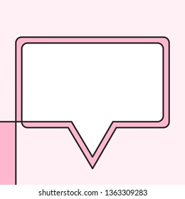 Speech bubble rectangular made of continuous line drawing