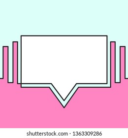 Speech bubble rectangular made of continuous line drawing
