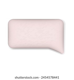 Speech bubble rectangular shape Modern Realistic 3d design. Chat dialogue bubble text isolated on white background. Vector illustration