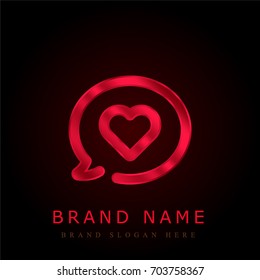 Speech bubble red chromium metallic logo