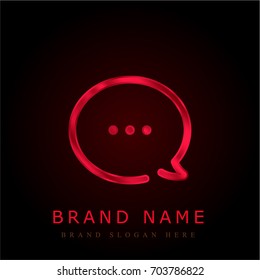 Speech bubble red chromium metallic logo
