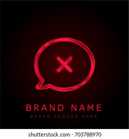 Speech bubble red chromium metallic logo