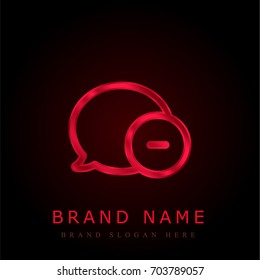 Speech bubble red chromium metallic logo
