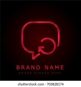 Speech bubble red chromium metallic logo