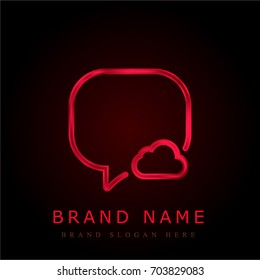Speech bubble red chromium metallic logo