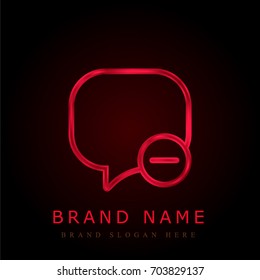Speech bubble red chromium metallic logo