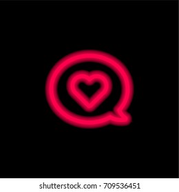 Speech bubble red glowing neon ui ux icon. Glowing sign logo vector