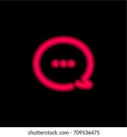 Speech bubble red glowing neon ui ux icon. Glowing sign logo vector