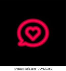 Speech bubble red glowing neon ui ux icon. Glowing sign logo vector