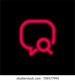 Speech bubble red glowing neon ui ux icon. Glowing sign logo vector