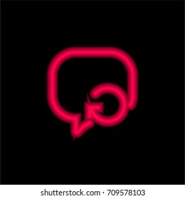 Speech bubble red glowing neon ui ux icon. Glowing sign logo vector