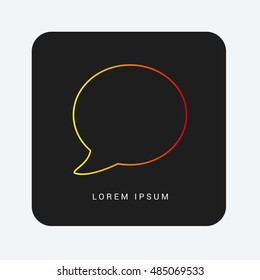 Speech Bubble Red & Orange gradient attractive line thin icon / logo design