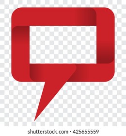 Speech bubble red tape vector illustration